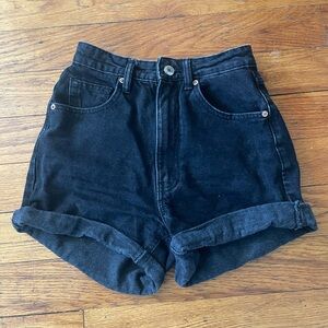 Black Denim Shorts